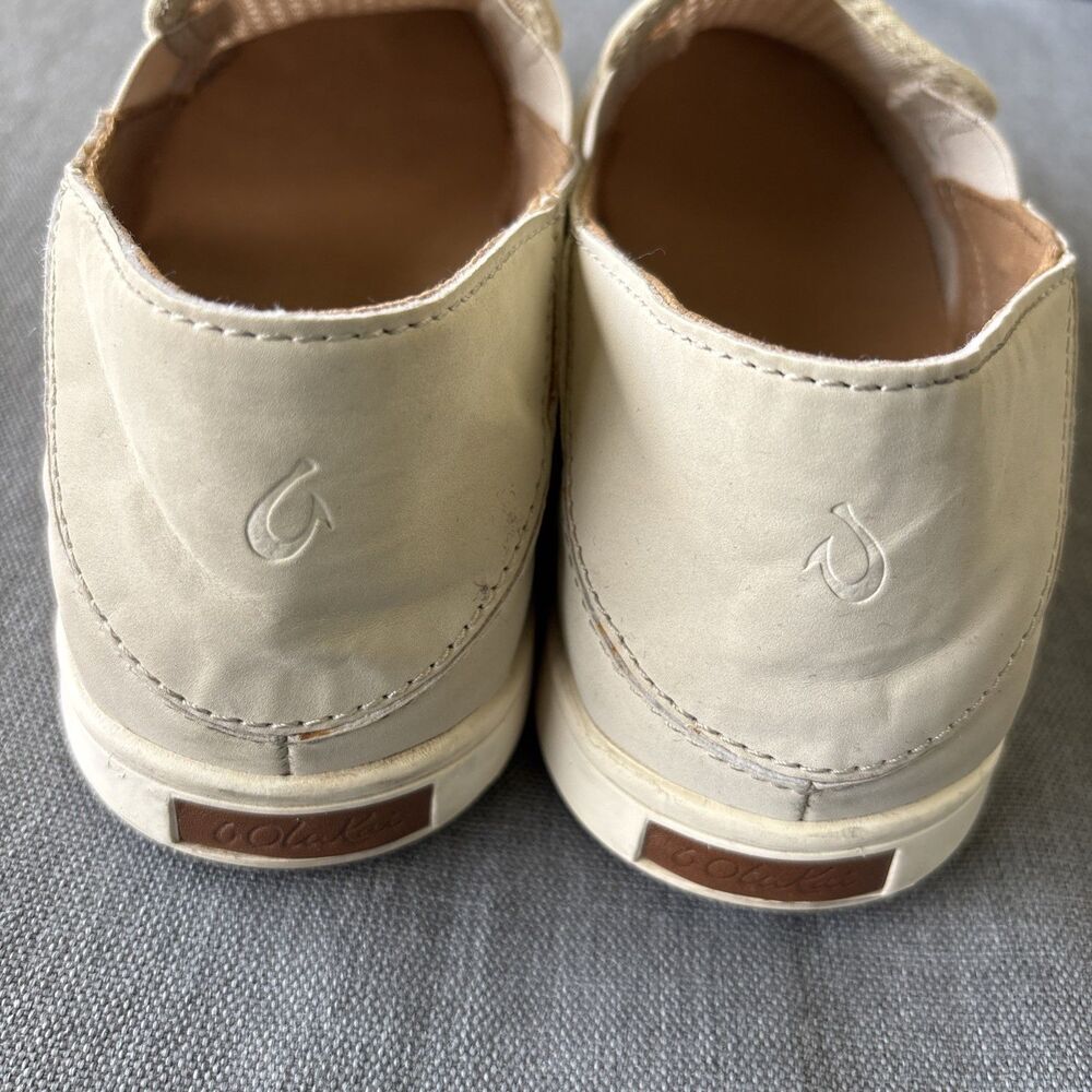 Olukai Slip On Sneakers Pehuea Women's 8.5 White Minimalist Coastal Travel Beach